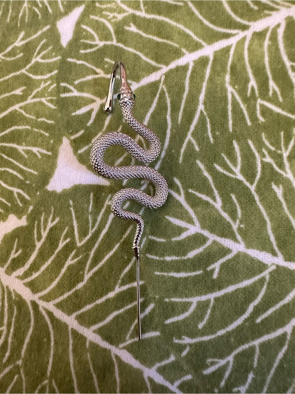 Silver Snake Drop Earring for Women - Textured Serpentine Design